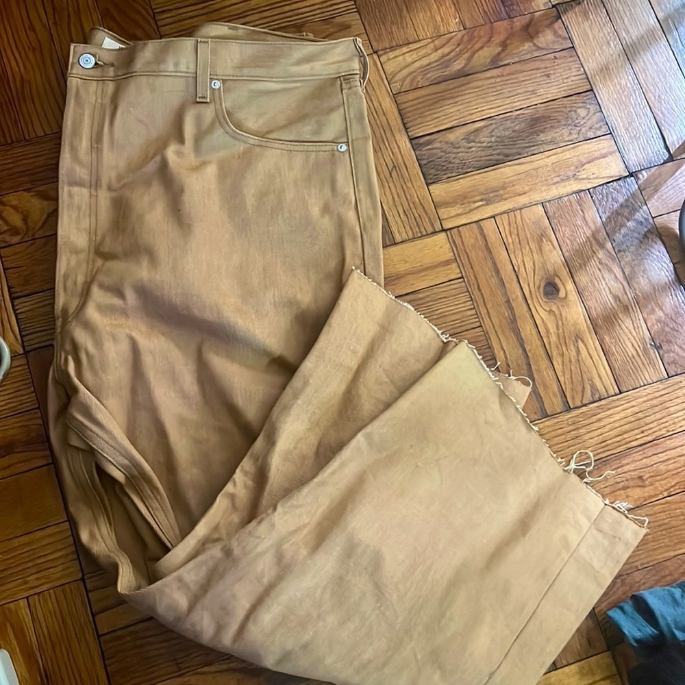 levis 501 khaki jeans with buttonfly size: 48x34
